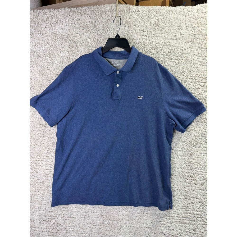 Vineyard Vines Edgartown Polo Men's L Blue Short Sleeve Stretch Knit Whale